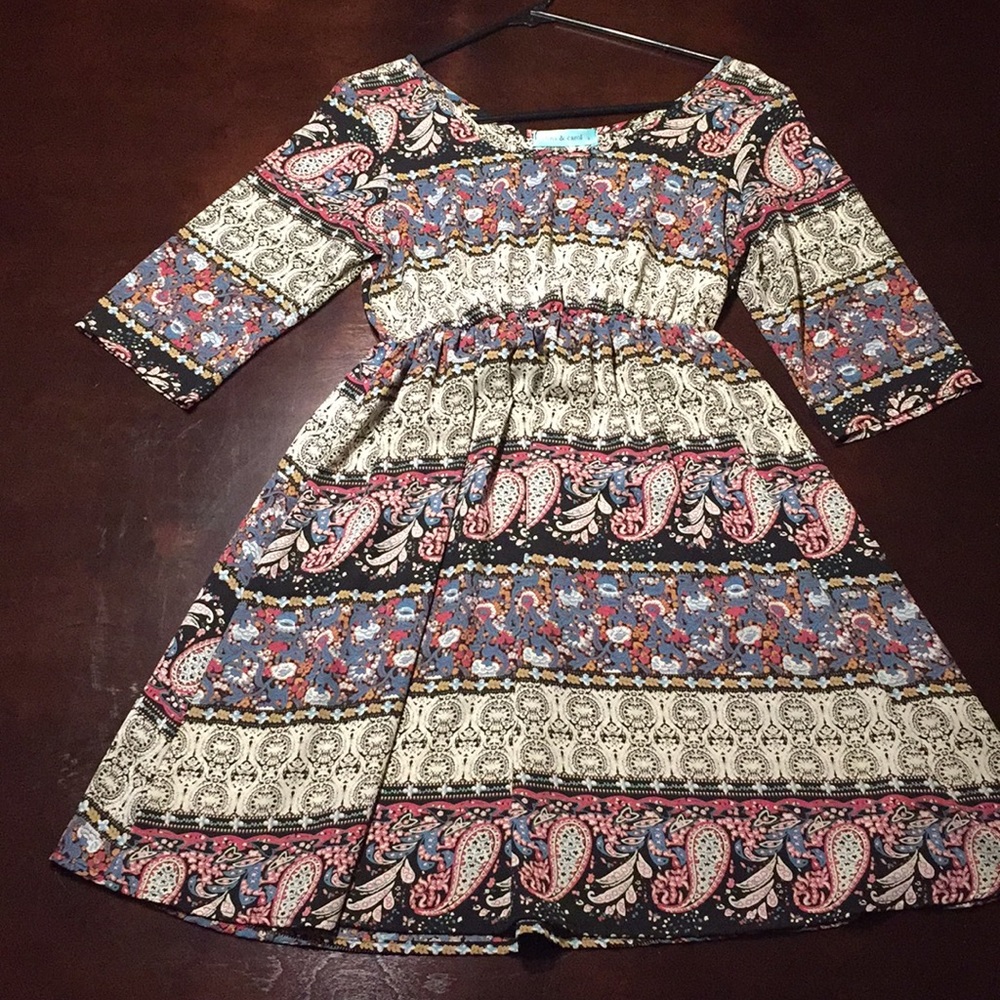Mid-thigh, 3/4 sleeve dress!